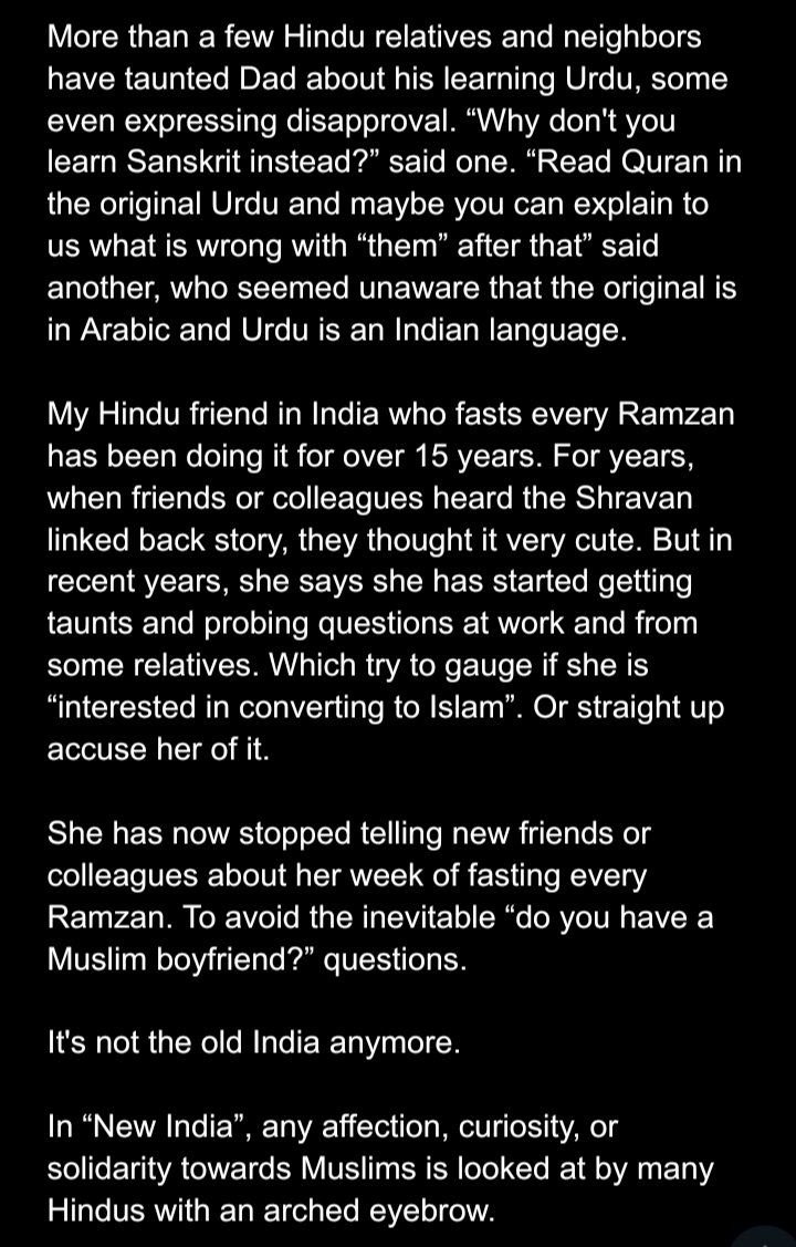 gauravsabnis's tweet image. I was recently asked by an Indian newspaper to write a 700 word op-ed expanding my thread about how a lot of curiosity driven cross-faith gestures have become politically charged these days. 

I wrote &amp;amp; sent. They didn't respond.

So posting it here. #NewIndia