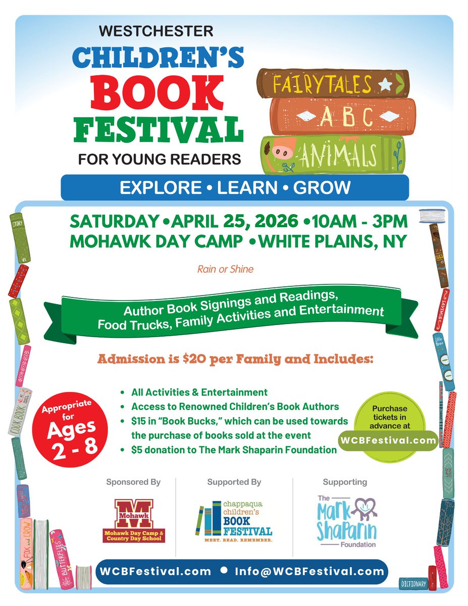 pragmaticmom's tweet image. I hope to see you tomorrow! Westchester Book Festival for Young Readers at Camp Mohawk buff.ly/Ml5u5xT via @pragmaticmom @redcometpress #BookFestival #Westchester #KidLit