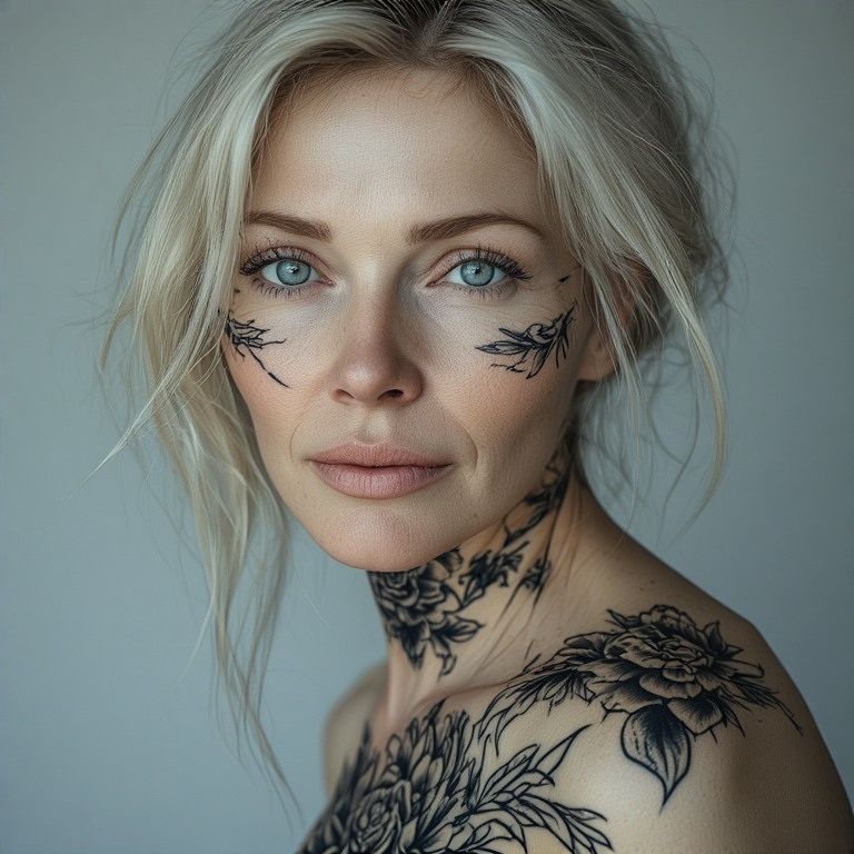 21stmillennium's tweet image. Now the ink tells the story
that time forgot to write. 🌸
#21stMillennium #DarkArt #AIArt #CyberGothic #InkGoddess #AIPortrait #MatureBeauty #DigitalArt #TattooArt