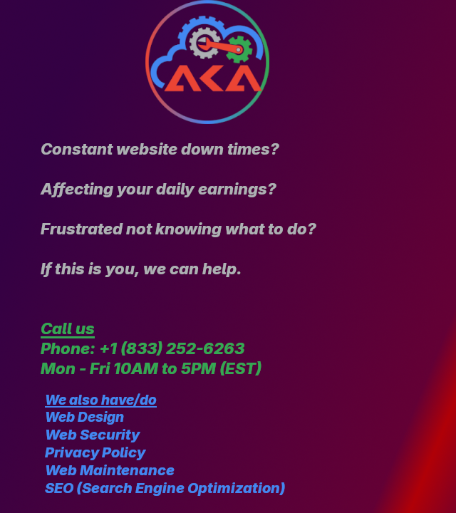 services692578's tweet image. Constant website down times?      

Let us help you.      

👉Visit nameaka.com/contact-us/ to get in touch with us      

#websites #website #webdowntimes #websitedowntimes #webhelp #web #business #websitehelp