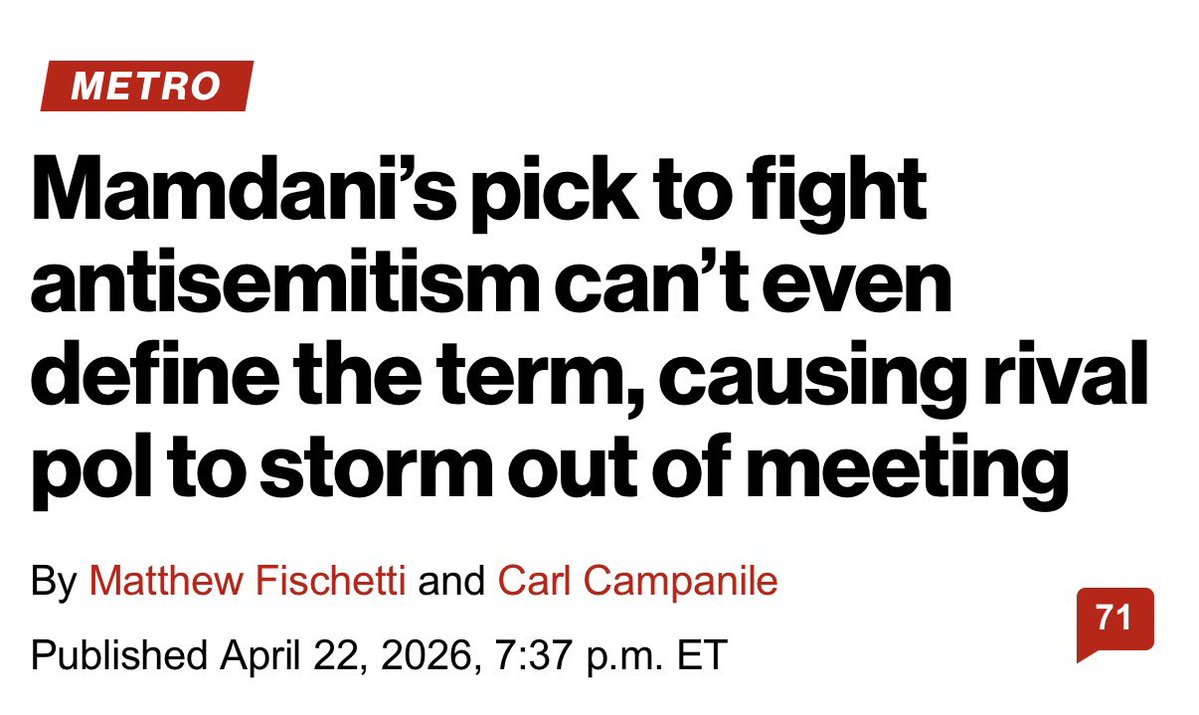 The Mayor’s Office doesn’t want to define antisemitism because it wants to control what it considers antisemitic so it doesn’t accidentally accuse its allies and supporters of antisemitism. It’s not that complicated or deep.