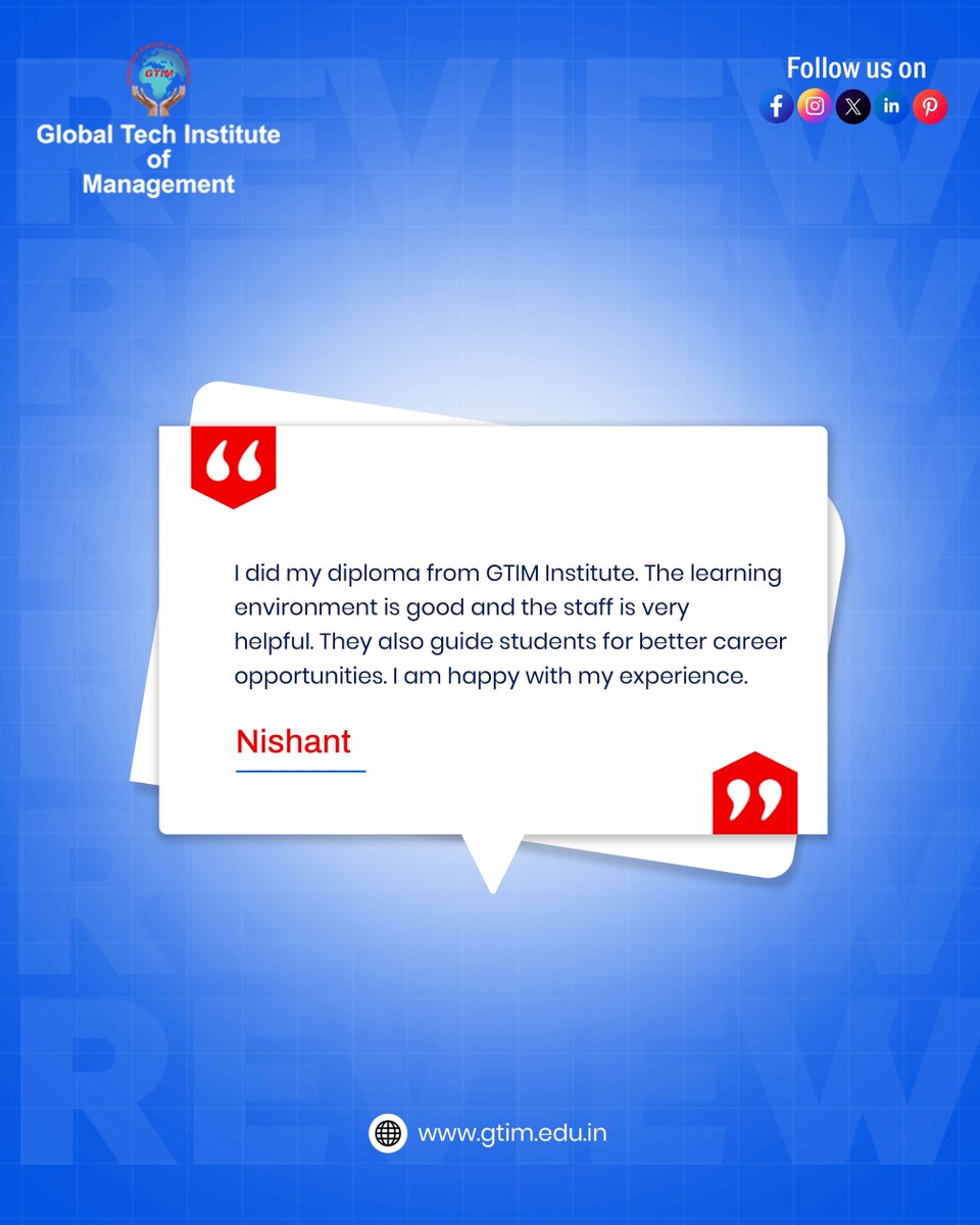 gtimeducation's tweet image. Real Stories. Real Success.

At GTIM Institute, we don’t just provide education — we shape careers. 

Start your journey with us and build a brighter future!

Visit at: gtim.edu.in

#GTIMInstitute #StudentTestimonial #SuccessStories #CareerGrowth #EducationMatters
