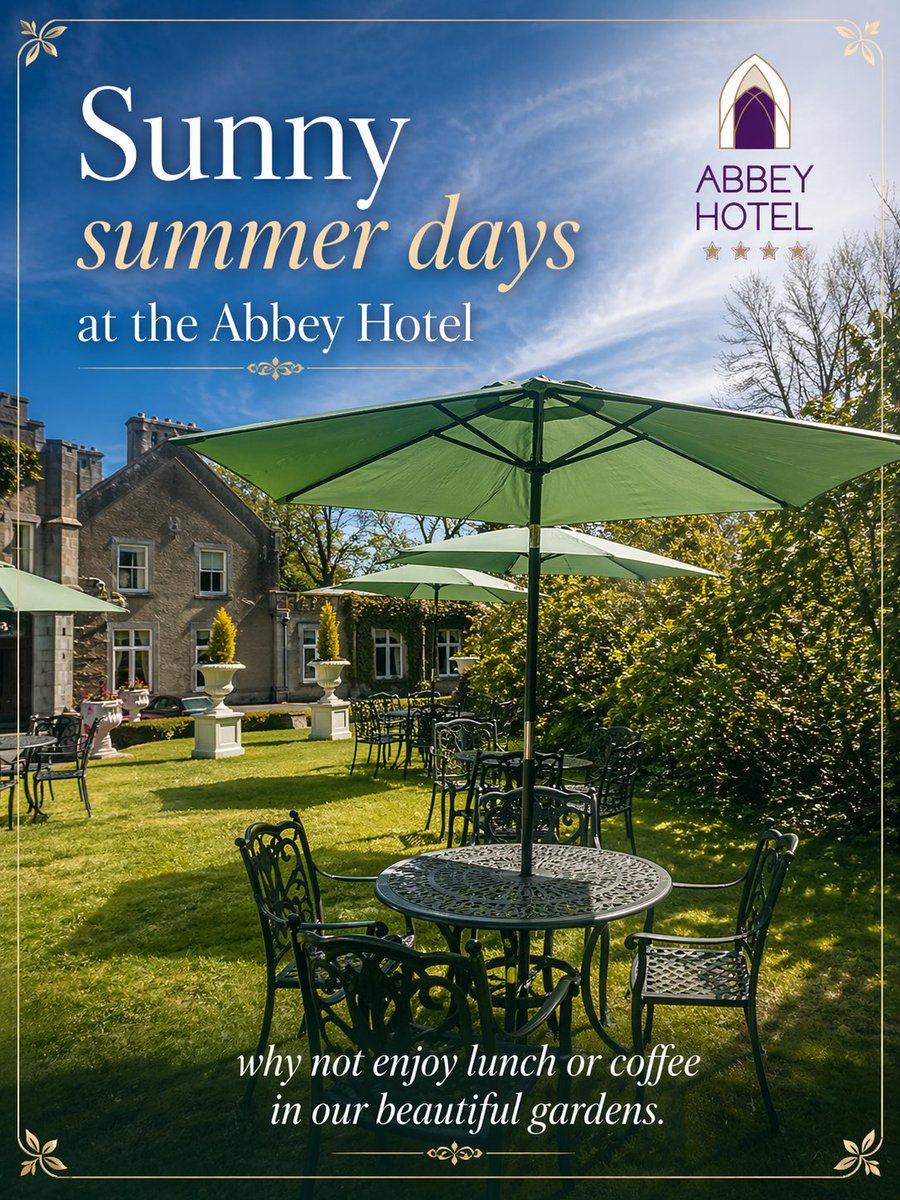 Abbeyros's tweet image. Summer days at the Abbey Hotel. Why not dine al fresco in our beautiful gardens.  #outdoordining #summerishere