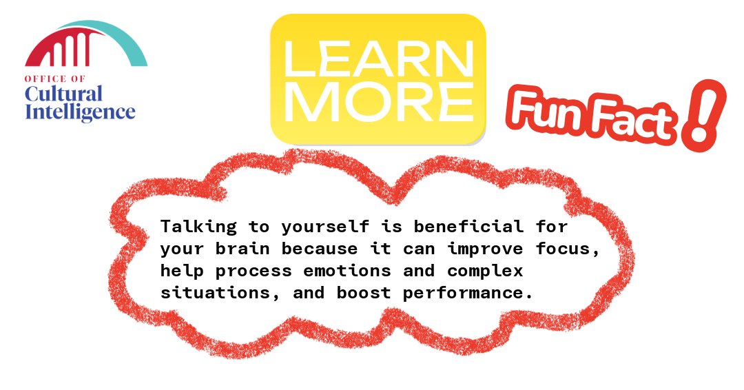 CIQSMU's tweet image. Talking to yourself is beneficial for your brain because it can improve focus, help process emotions and complex situations, and boost performance.  Did You Know???

#CIQFunFact #LearnMore #EngageWithUs #CIQ101
