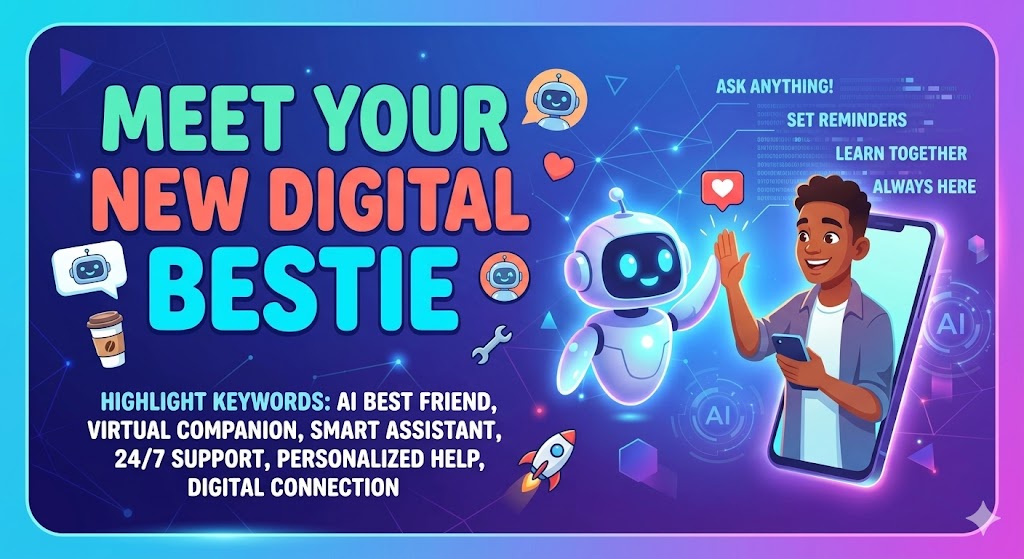 Newaitools2026's tweet image. 🤖MEET YOU AI DIGITAL BESTIE, AI BEST FRIEND, PERSONALIZED HELP : 🔗👉🏼(newaitools2026.blogspot.com/2026/04/ai-rev…) #chatgpt #aitool #aigenerated #mrbeast #AI2026 #earnmoney #makemoneyonline