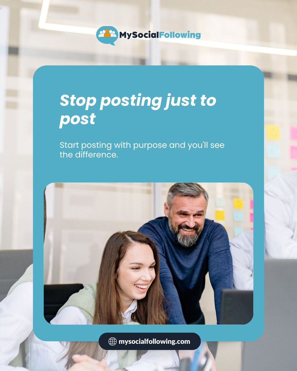 MySocialFollow's tweet image. Posting daily ≠ growth.

Posting with intention does 💡

If your content has no goal, it’s just noise.

👉 Ask: What’s the purpose?

That changes everything 📈

#ContentStrategy #SocialMediaTips