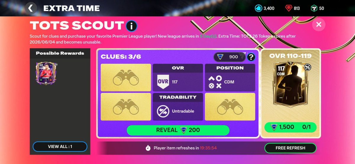 sandblack7's tweet photo. @Sappurit Extra time token exchange is not working. @EASFCMOBILE owe me 117 Casemiro 🤬 https://t.co/HoiVlgYZLH
