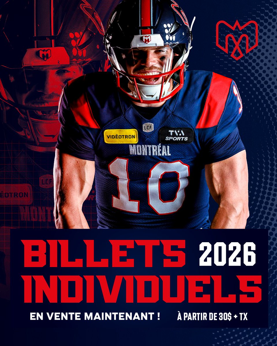 MTLAlouettes's tweet photo. C’EST L’HEURE 🤩 Planifie ton été avec les Alouettes de Montréal!

Les billets individuels sont ENFIN en vente! 🎟️Choisis ton match, rassemble ta gang et viens vivre l’ambiance du football à Montréal cet été 🏈

C’EST MAINTENANT: https://t.co/eK15ox2NHy

GO ALS GO 💙 https://t.co/0PsTxnW5lw