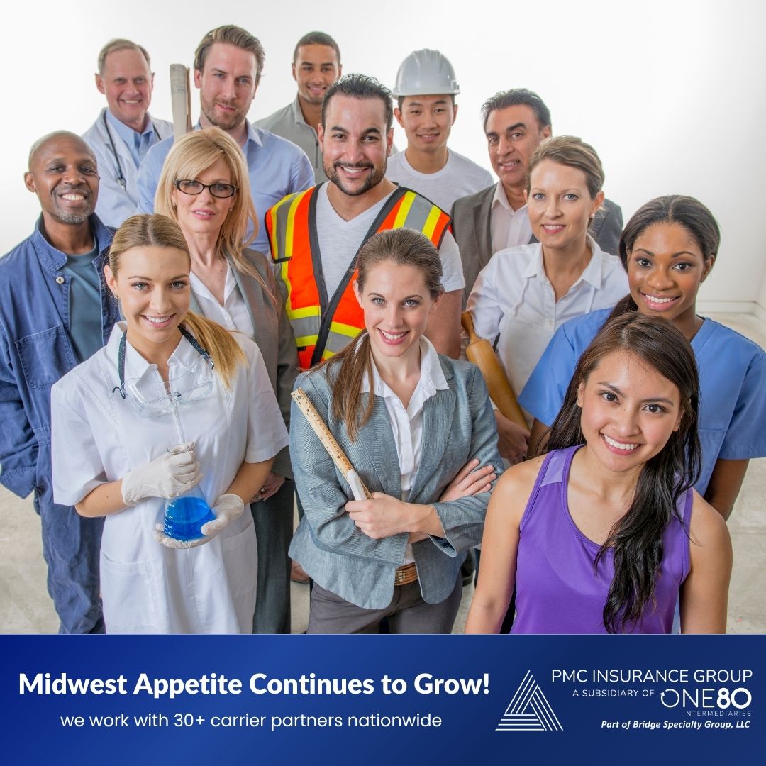 PMCInsurance's tweet photo. High mods, new ventures, no prior coverage? No problem. Expanding Midwest Workers’ Comp markets incl. Construction, Security, Manufacturing, Transportation &amp; more. 

Contact Mendy Cox : mcox@one80.com | Nationwide: pmc-info@one80.com

#WorkersComp #CommercialInsurance https://t.co/zsv6umiiE6
