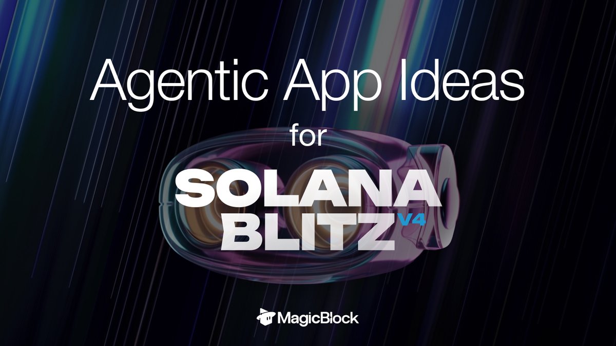 magicblock's tweet photo. Solana Blitz v4 hackathon starts now

Here are 5 agentic app ideas to help you get started 👇 https://t.co/fcTZx6dxG6