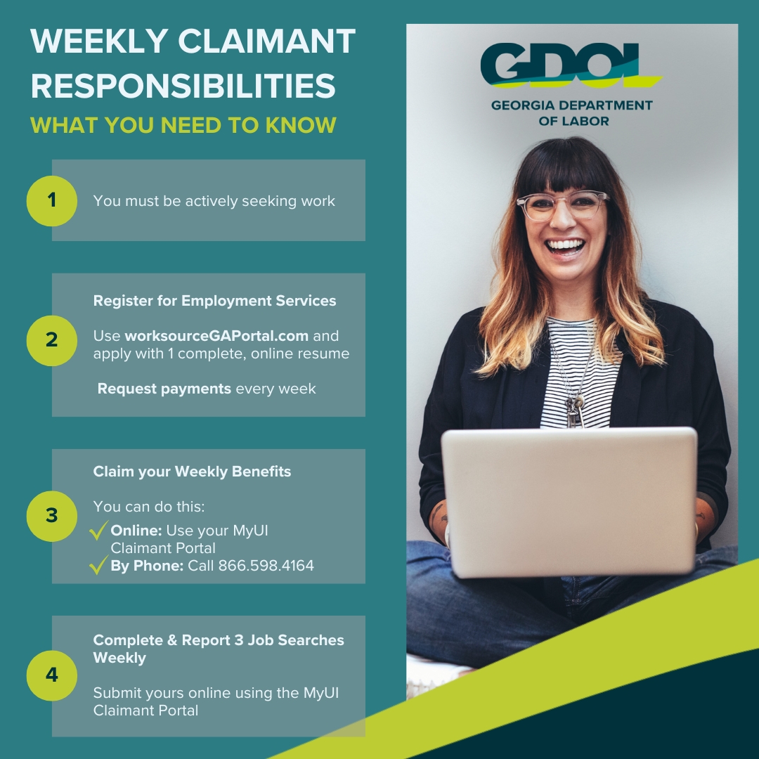 GeorgiaDOL's tweet image. Once your unemployment benefit claim status has been approved, here's how to maintain weekly eligibility. #UI #ClaimsInfo