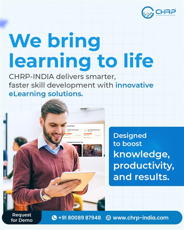 chrp_india's tweet image. @chrp_india  innovative eLearning solutions designed to accelerate skill development, improve productivity, and support measurable business results.

🌐 chrp-india.com | 📩 reach@chrp-india.com | 📱 +91 80089 87948
#CHRPINDIA #eLearning #WorkforceDevelopment