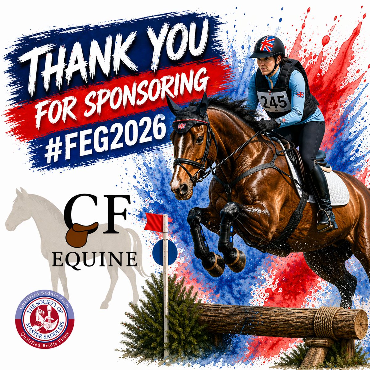ForcesEquine's tweet photo. 𝘼 𝙢𝙖𝙨𝙨𝙞𝙫𝙚 𝙩𝙝𝙖𝙣𝙠 𝙮𝙤𝙪 𝙩𝙤 𝘾𝙁 𝙀𝙦𝙪𝙞𝙣𝙚 𝙛𝙤𝙧 𝙨𝙪𝙥𝙥𝙤𝙧𝙩𝙞𝙣𝙜 #FEG2026 🇬🇧

Proud to partner with a brand led by someone who has served our country — #WeSaluteYou.

We’re looking forward to seeing your products at the event!

📣 Want to sponsor a class? There’s still time — we’ll shout about your support loud and proud.
🔗 https://t.co/Bvt5px58QR

#ForcesEquine #Equestrian #Sponsorship