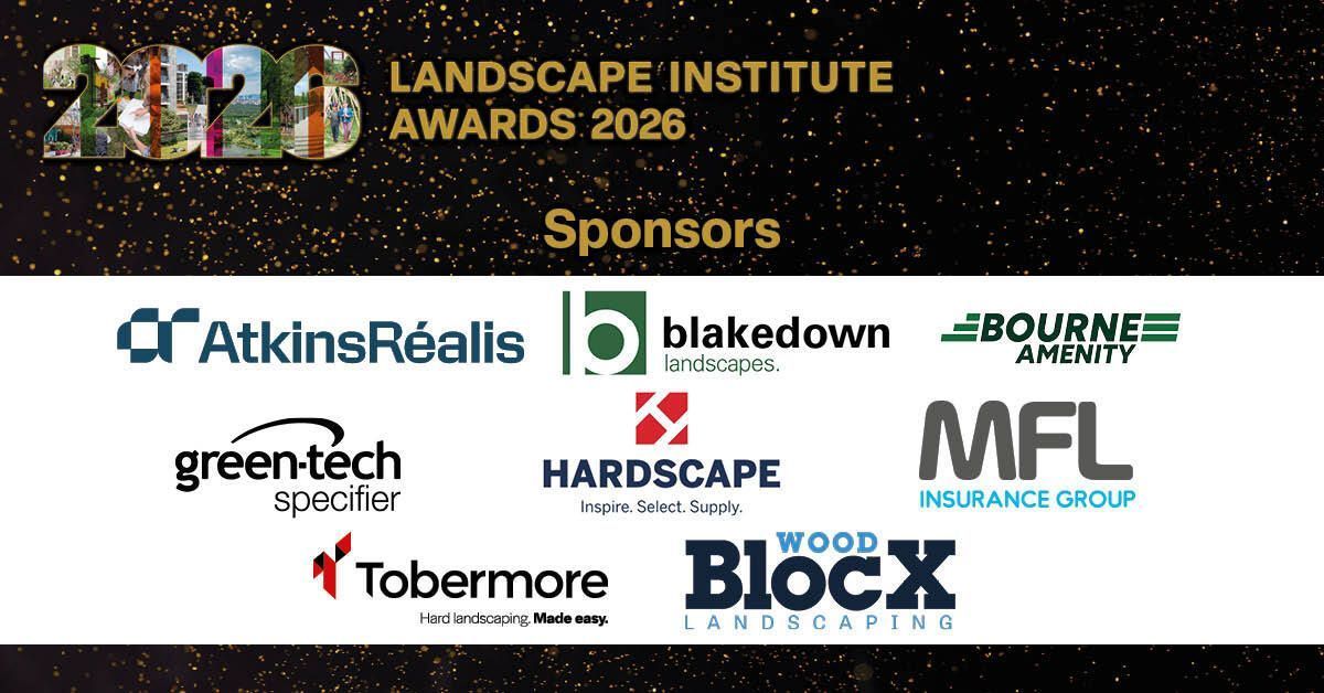 talklandscape's tweet image. Many thanks to our sponsors for the Landscape Institute Awards 2026. Entries are open so please put your projects forward to put a spotlight on your hard work and innovation. buff.ly/F2qKPAB 

#landscapearchitecture #landscapedesign #LIAwards2026