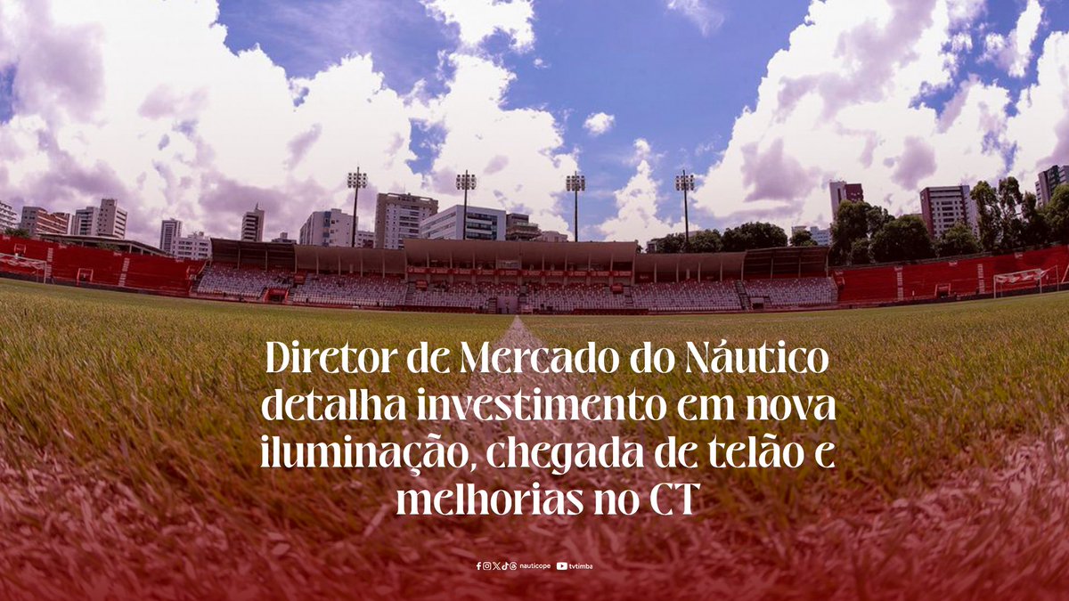 nauticope's tweet photo. O Clube Náutico Capibaribe iniciou, na última semana, a troca do sistema de iluminação do Estádio Esportes da Sorte Aflitos. A iniciativa é apenas um dos passos do cronograma estratégico do Clube para a revitalização e valorização do patrimônio alvirrubro.

Em entrevista ao site oficial, o Diretor de Mercado, Eduardo Downey, detalhou as etapas de modernização e valorizou o crescimento do Clube para além das quatro linhas.

▶️ Confira na íntegra no site oficial: https://t.co/2xubNkhLIZ