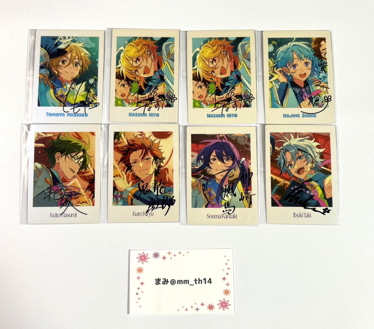 mm_th14's tweet photo. 【譲渡】あんさんぶるスターズ あんスタ 10周年 展示会 ぱしゃっつ

譲：添付写真参照

求：定価(¥128)+送料

1枚からでもお取引可能ですが、複数お声がけがあった場合は、まとめての方を優先させていただきます。
検索からもお気軽にお声がけ下さい。 https://t.co/6cTPqZnByK