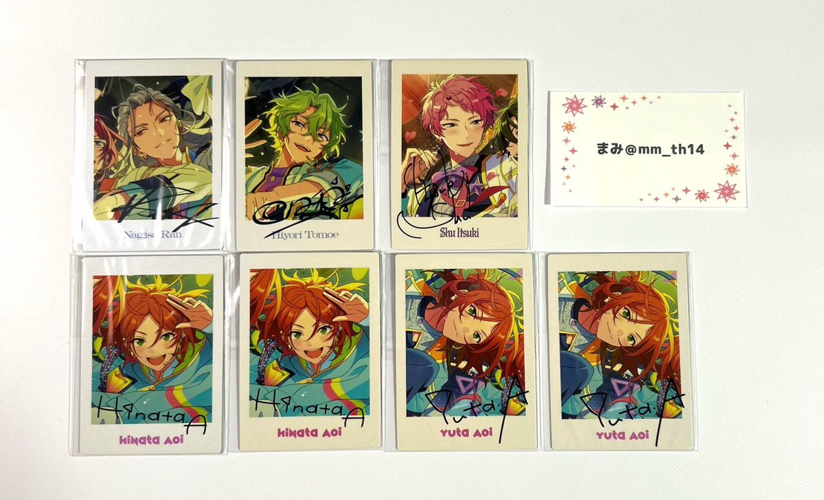 mm_th14's tweet photo. 【譲渡】あんさんぶるスターズ あんスタ 10周年 展示会 ぱしゃっつ

譲：添付写真参照

求：定価(¥128)+送料

1枚からでもお取引可能ですが、複数お声がけがあった場合は、まとめての方を優先させていただきます。
検索からもお気軽にお声がけ下さい。 https://t.co/6cTPqZnByK