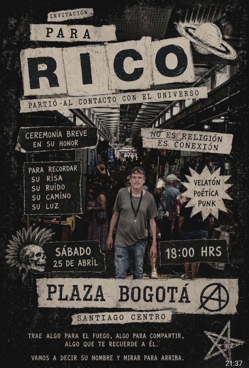 SocietyOfficiel's tweet photo. Si vous êtes du côté de Santiago du Chili ce samedi, allez rendre un dernier hommage à notre pote Rico Rizzitelli, personnage essentiel de l'aventure So Press ! https://t.co/T6CR6aODhh
