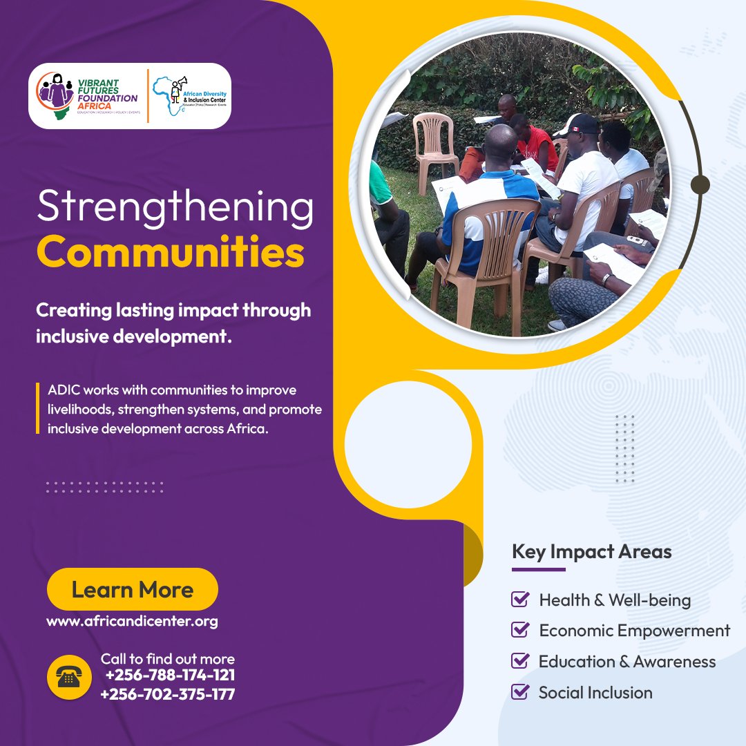 africandicenter's tweet image. Stronger communities create a stronger future.

ADIC (operating as VIFFA) works to improve livelihoods, strengthen systems, and promote inclusive development across Africa.

🌍 africandicenter.org

#ADIC #VIFFA #CommunityDevelopment #InclusiveAfrica #Impact