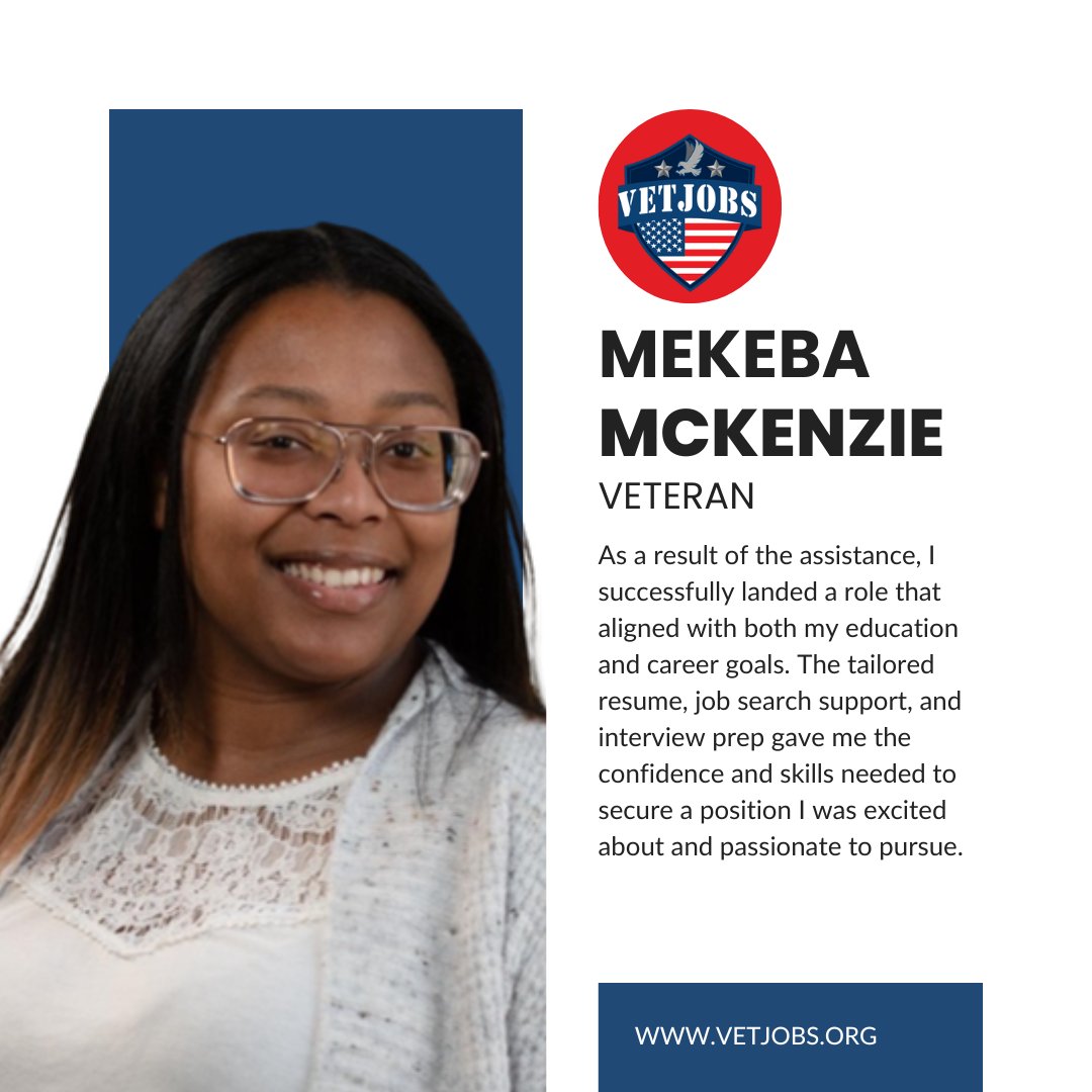 Vetjobcasy's tweet image. As veterans transition into new careers, they inspire others with their stories of resilience and success, proving that change can lead to greatness.
Join the ranks of our success stories—register now at vertjobs.org!
 #VeteranSuccess #SuccessStories #VetJobs