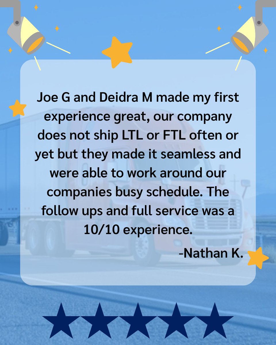 FreightCenter's tweet photo. We're showcasing our first review spotlight today. Here are some of the recent reviews we've received this year! 🥳👍🌟 

 #ReviewSpotlight #5StarReviews #CustomerReviews #3PL #FreightCenter https://t.co/y4SzYmIoca