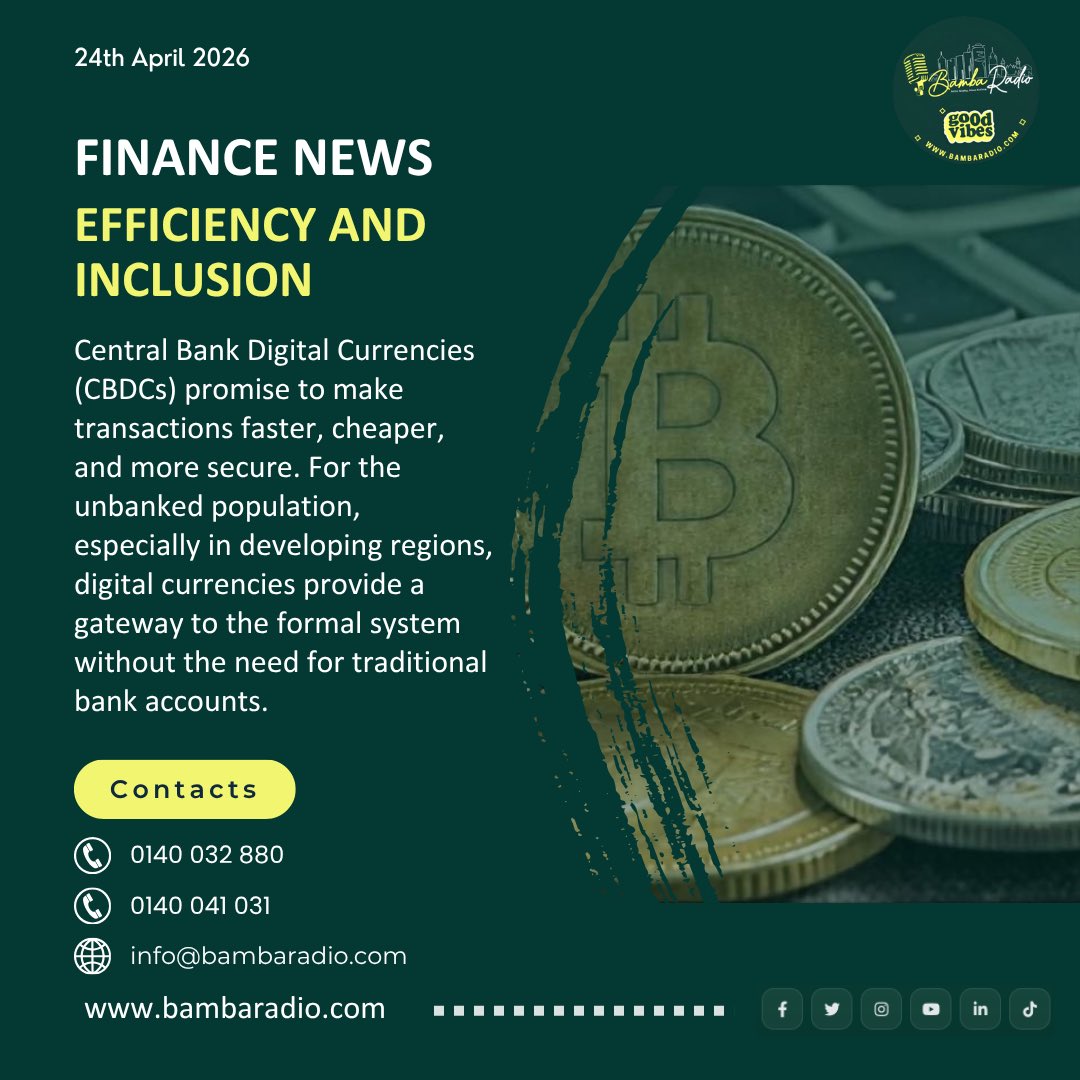 BambaRadio's tweet photo. The largest financial transformation since paper money; by 2026, over 50 nations are piloting Central Bank Digital Currencies.

#BambaRadio #DigitalTechSavvy #BambaSwap 
Kenya’s No.1 Online Digital Tech-Savvy Radio Station. https://t.co/ABP6NHP09c