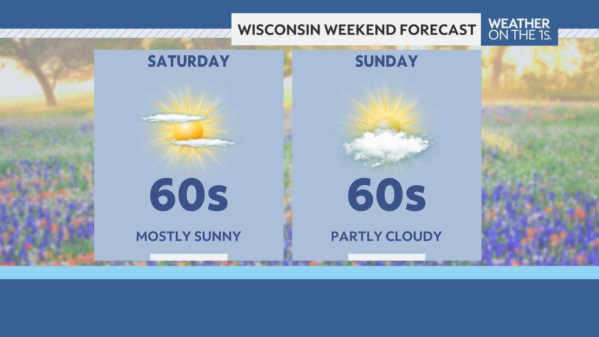 BrookeBrighton's tweet image. Luckily, your weekend in #Wisconsin will be quiet featuring a mix of sun and clouds with highs for most in the 60s. #WIwx