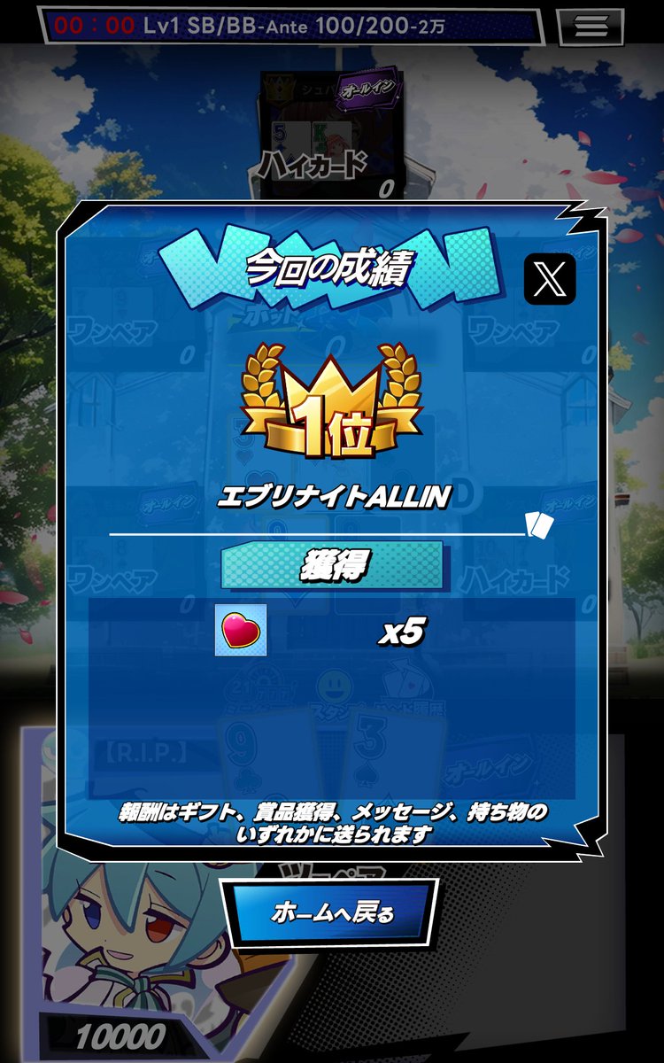 RIPmHoledm's tweet photo. ＼ｍHOLD'EMでトーナメントに参加／

エブリナイトALLIN
第1位

■ｍHOLD'EMはこちら！
https://t.co/q65TQPBmq5
 #mHOLDEM #エムホールデム https://t.co/hnNX0OokCG