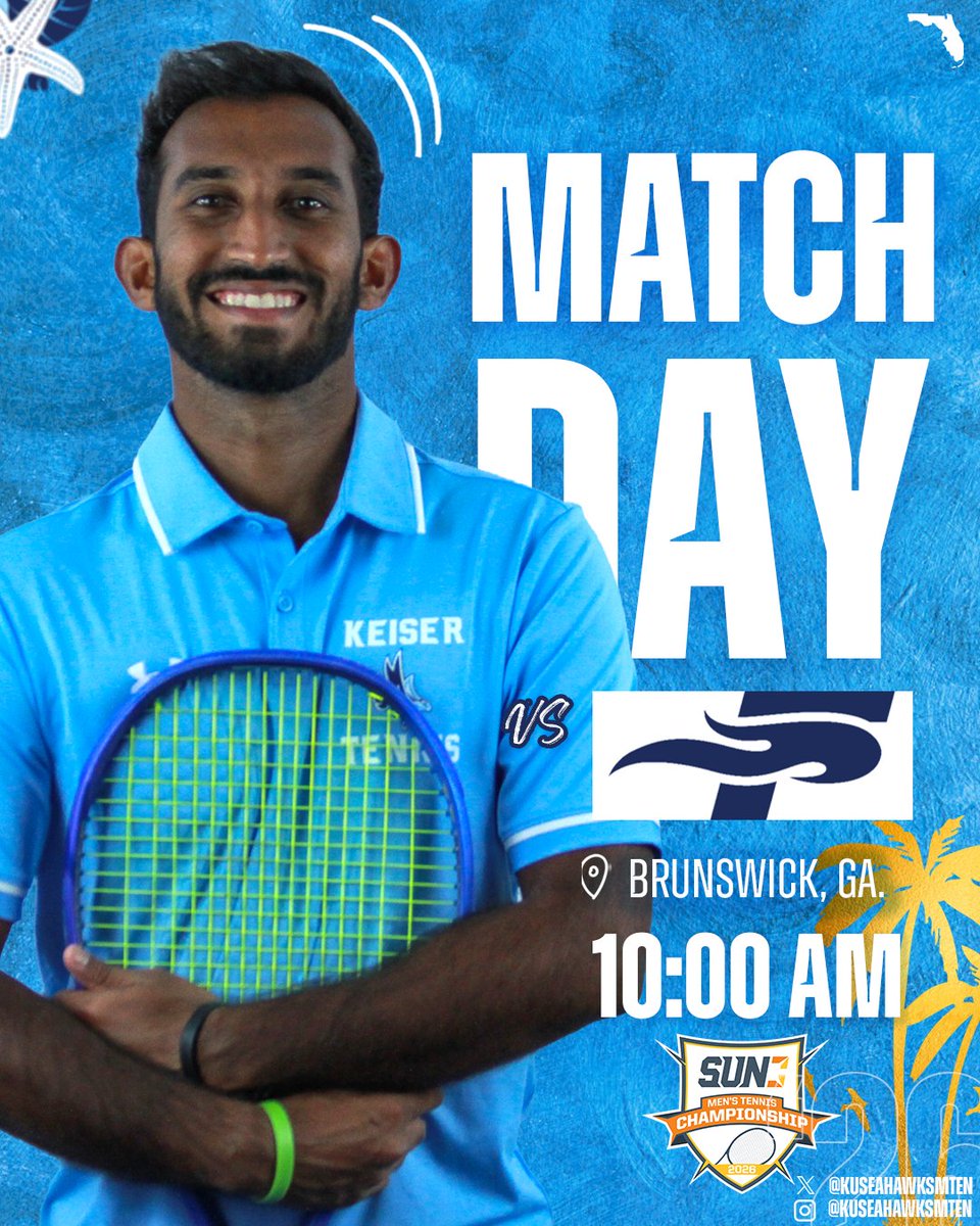 KUSeahawksMTEN's tweet image. 𝗥𝗲𝗮𝗱𝘆 𝘁𝗼 𝗛𝗮𝗻𝗱𝗹𝗲 𝗕𝘂𝘀𝗶𝗻𝗲𝘀𝘀 𝗧𝗼𝗱𝗮𝘆!

🏆: Sun Conference Tournament Championship
🆚: No. 4 Southeastern
🏟: Marta B. Torrey Tennis Center
📊: bit.ly/4u6SfJY

#DefendTheBeach #PAB #Tuesday