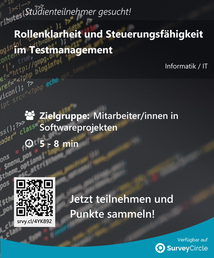 top_studies's tweet image. Teilnehmer gesucht für top-platzierte Online-Studie:

"Rollenklarheit und Steuerungsfähigkeit im Testmanagement" via @SurveyCircle

#testmanagement #tester #software #projektmanagement #umfrage #surveycircle