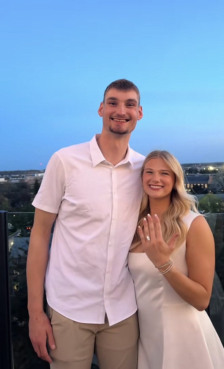NotConnorCook18's tweet photo. Carson Cooper spent that NIL money on a fucking ROCK. Congratulations to them both https://t.co/iRdhLiZbMM