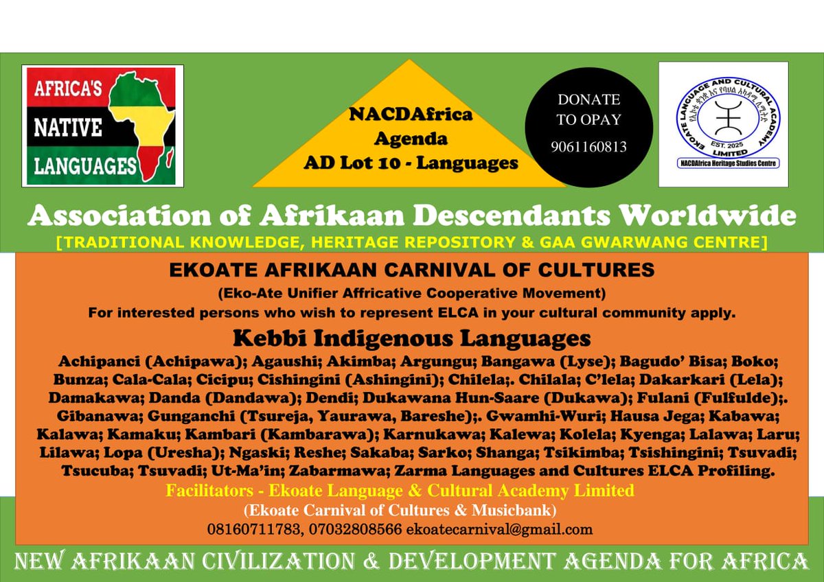 nite68's tweet photo. Membership of the Association of Afrikaan Descendants Worldwide is voluntary and payment is made annually either as an individual or group. For details email nacdafricagenda2019@gmail.com for membership application form. https://t.co/FjzglgpAaC