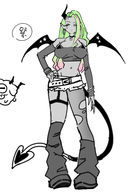 これは冬コミで出した会場本の双子サキュバスの片割れ、祭ちゃんです 