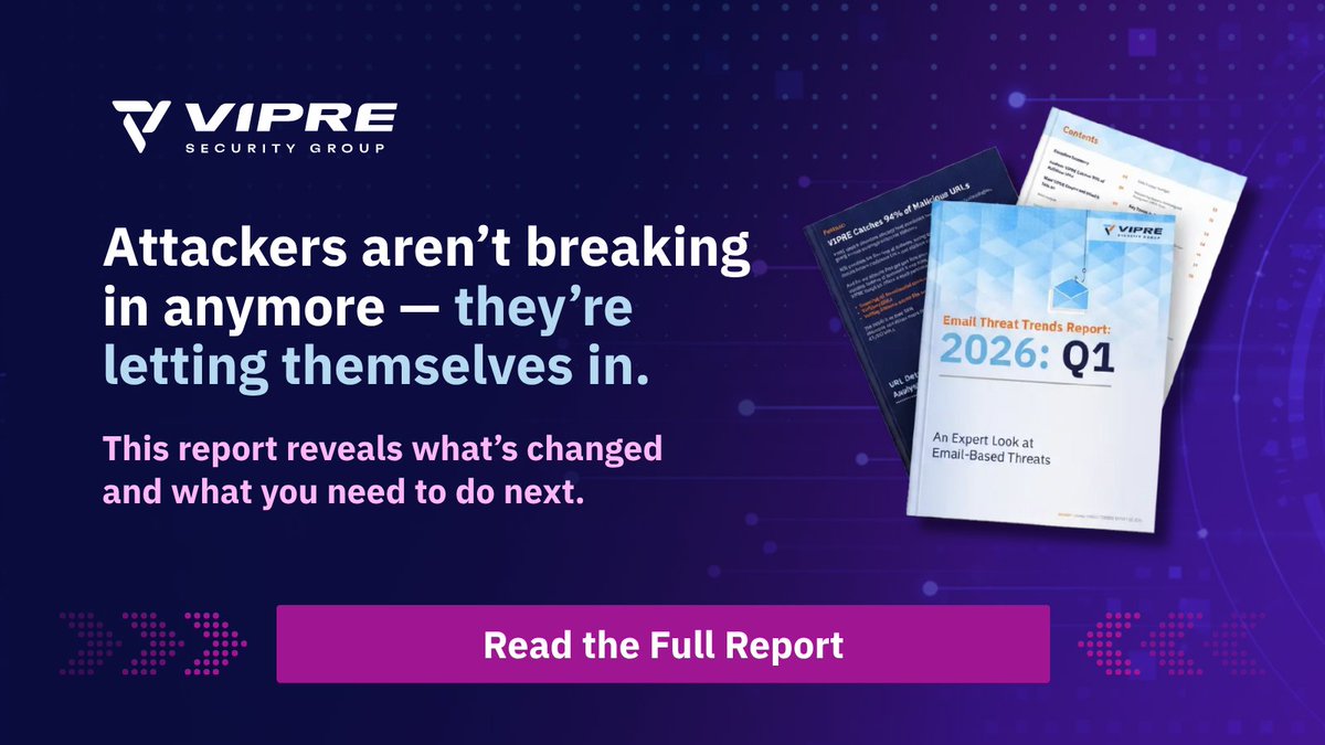 VIPRESecurity's tweet image. Bad actors are hiding in plain sight, exploiting trusted platforms and legitimate domains to deliver attacks that appear safe.

Trust has become the attack surface. 

Read more: vipre.com/resources/q1-2…

#VIPRE #EmailSecurity #Phishing