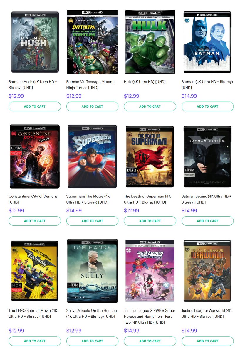 Wario64's tweet image. National Superheroes Movies Weekend sale (4K/Blu-ray/DVD) on GRUV (extra discount w/ code FIRSTGRUV15) buff.ly/PoQefSu #ad