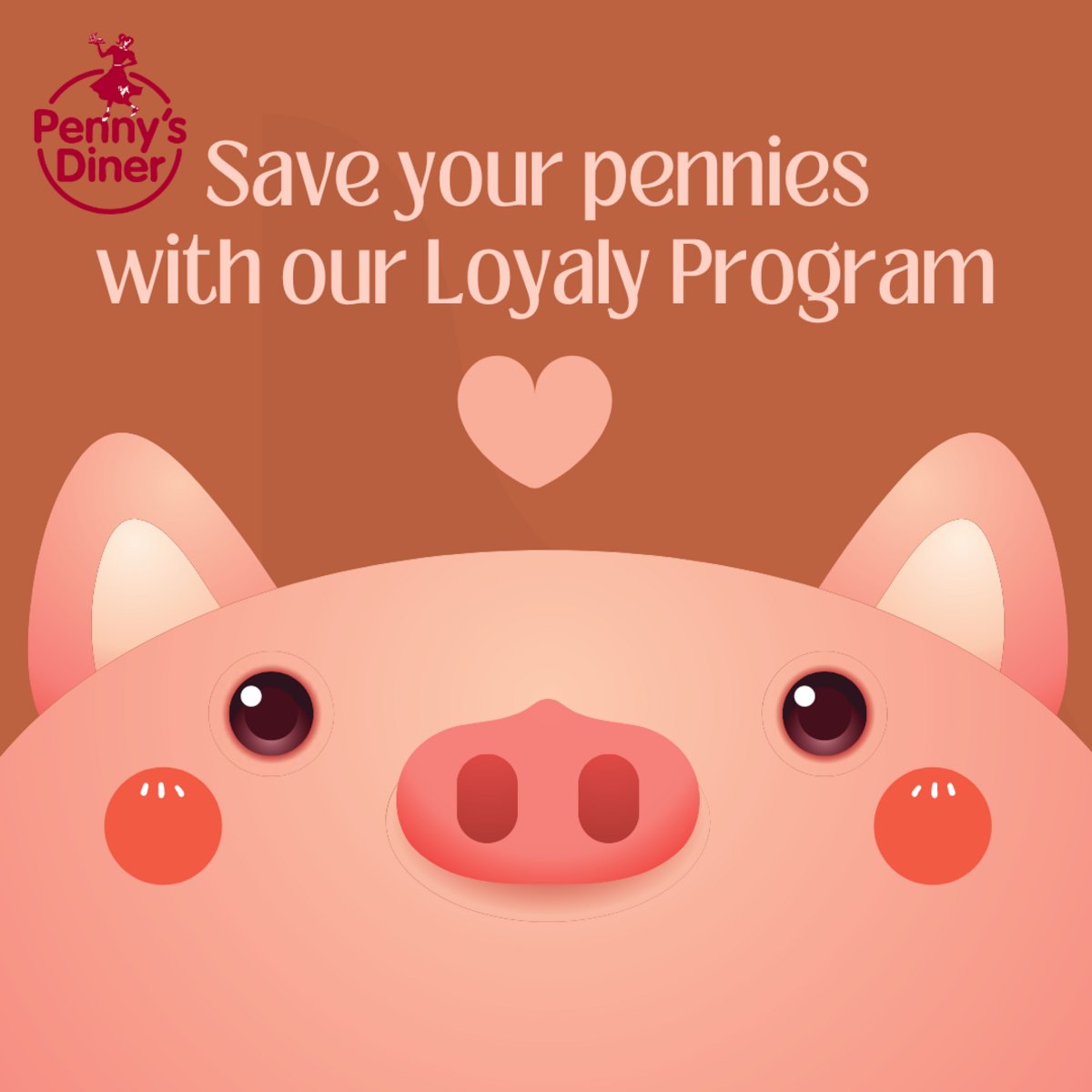 PennyDunsmuir's tweet image. Make your piggy bank happy with our #LoyaltyProgram! 😄 For example, earning 400 points gets you 40% off your meal! Now THAT'S something to squeal about! Visit pennysdiner.com for more details.