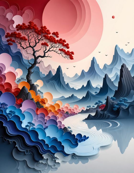 admajic's tweet photo. Art of the Day! "Crimson Canopy". Buy at: https://t.co/hlrVUVw6Tb https://t.co/V0KtmqzCU6