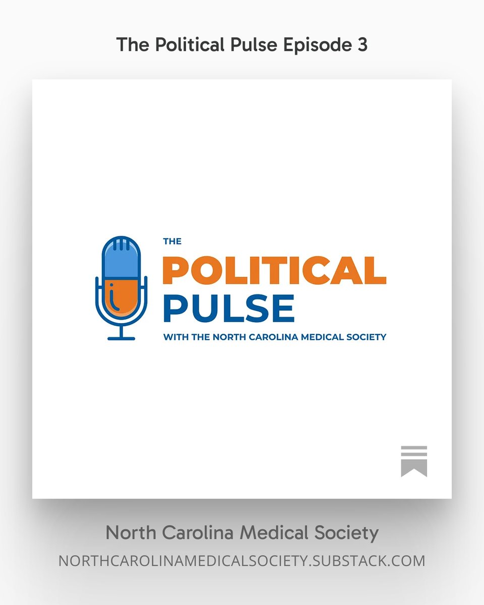 NCMedSoc's tweet photo. Episode 3 of The Political Pulse is now live! We're discussing what went down during the first week of short session at the NCGA and all things Medicaid. Listen now! 
https://t.co/TODPvqV1qk 

#ThePoliticalPulse #Medicaid #NCGA https://t.co/UAwxH2iMQD