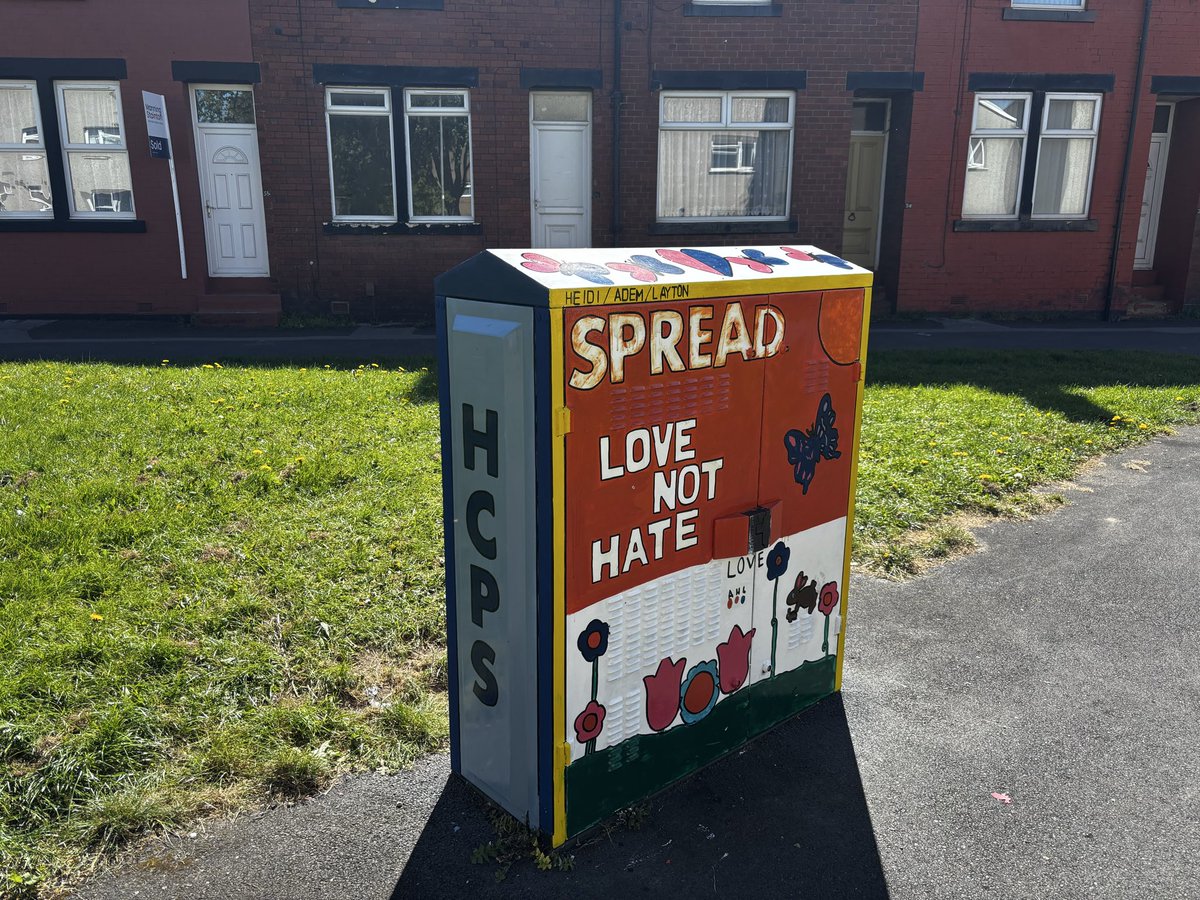 The Amazing Burley Banksy &zwj; returned to our school today to work with Adem, Layton and Heidi in Ash Class. Turning their designs into this street art right next to school. We love the message:  not Hate!&nbsp; #impossibleisnothing Image