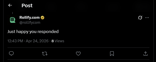TouchhJesse's tweet photo. @rollifycom community manager caught glazing @Dollartree_1 , then quickly deleted.. yea this casino is never becoming successful 😭 https://t.co/wYUSKmM247
