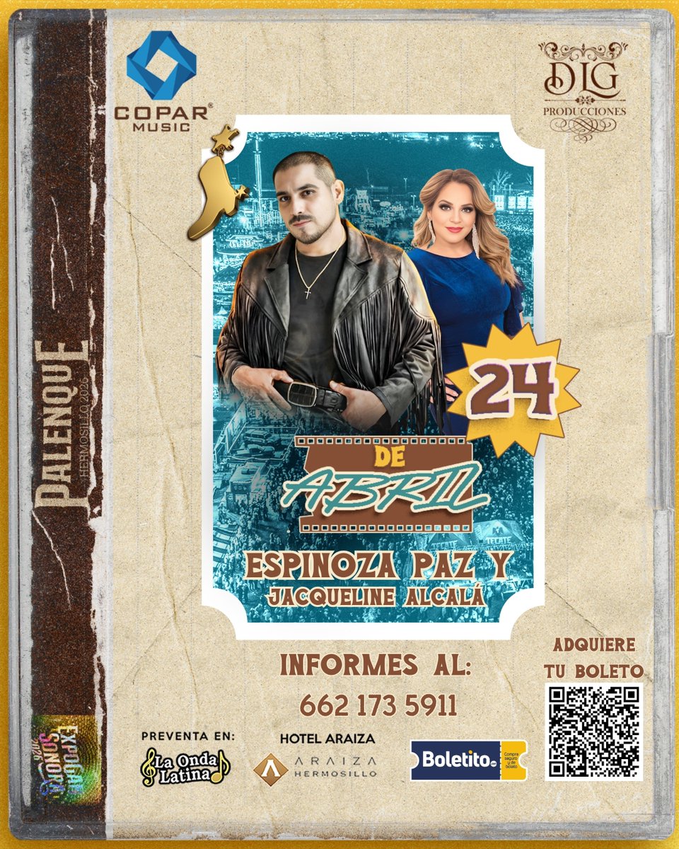 rfsonora's tweet image. 🚨 #Hermosillo | 🎁¡#GIVEAWAY

¿Quieres un pase doble para ver a Espinoza Paz y Jacqueline Alcalá en la ExpoGan 2026? 🤠🔥

👉 Entra a nuestro Facebook Radio Fórmula Sonora para participar: etiqueta a 2 personas, comparte la publicación y síguenos en todas nuestras redes.

📻 El