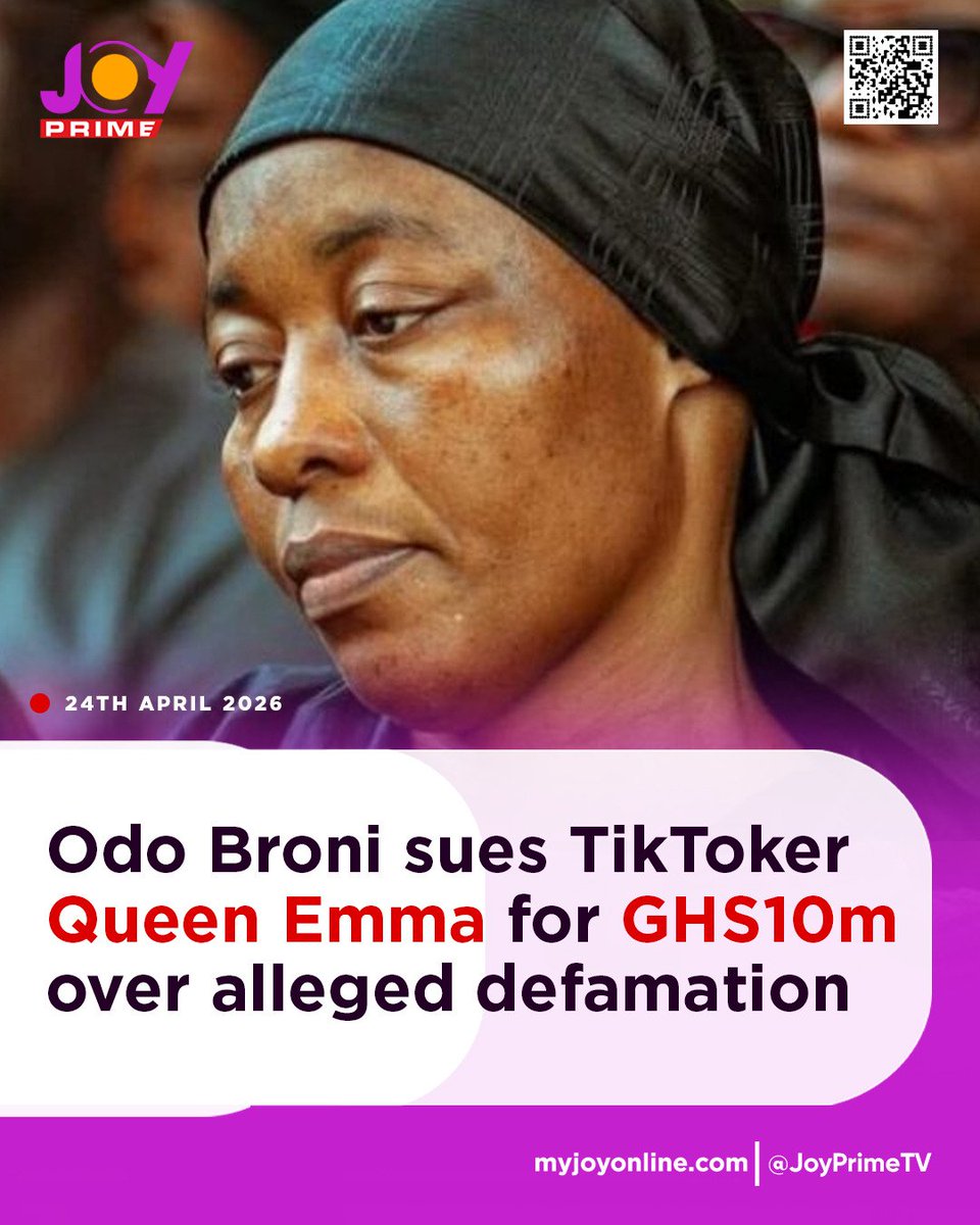 JoyPrimeTV's tweet image. Odo Broni sues TikToker Queen Emma for GHS10m over alleged defamation

#JoyNews #Viral #Explorepage #Ghana #JoyFM #GhanaNews #Ghana #NewsUpdate #Africa #GhPolitics #News #AfricaNews #CurrentAffairs #vlog
