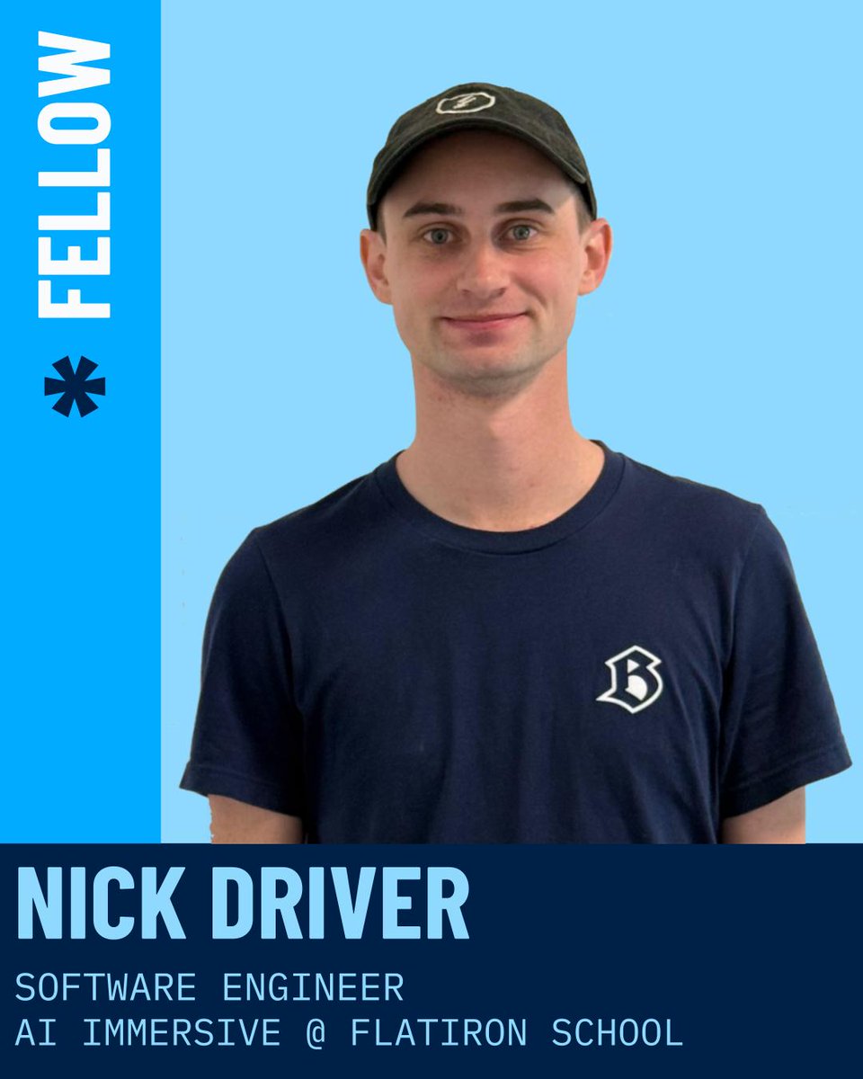 Meet Nick

He earned his CS degree from USC and launched 2 ventures

Now, he's a Bletchley Fellow and is working as an AI Engineer apprentice while enrolled in <a href="/FlatironSchool/">Flatiron School</a>'s Accelerated AI Engineering Immersive

A work-integrated model designed for builders already in motion