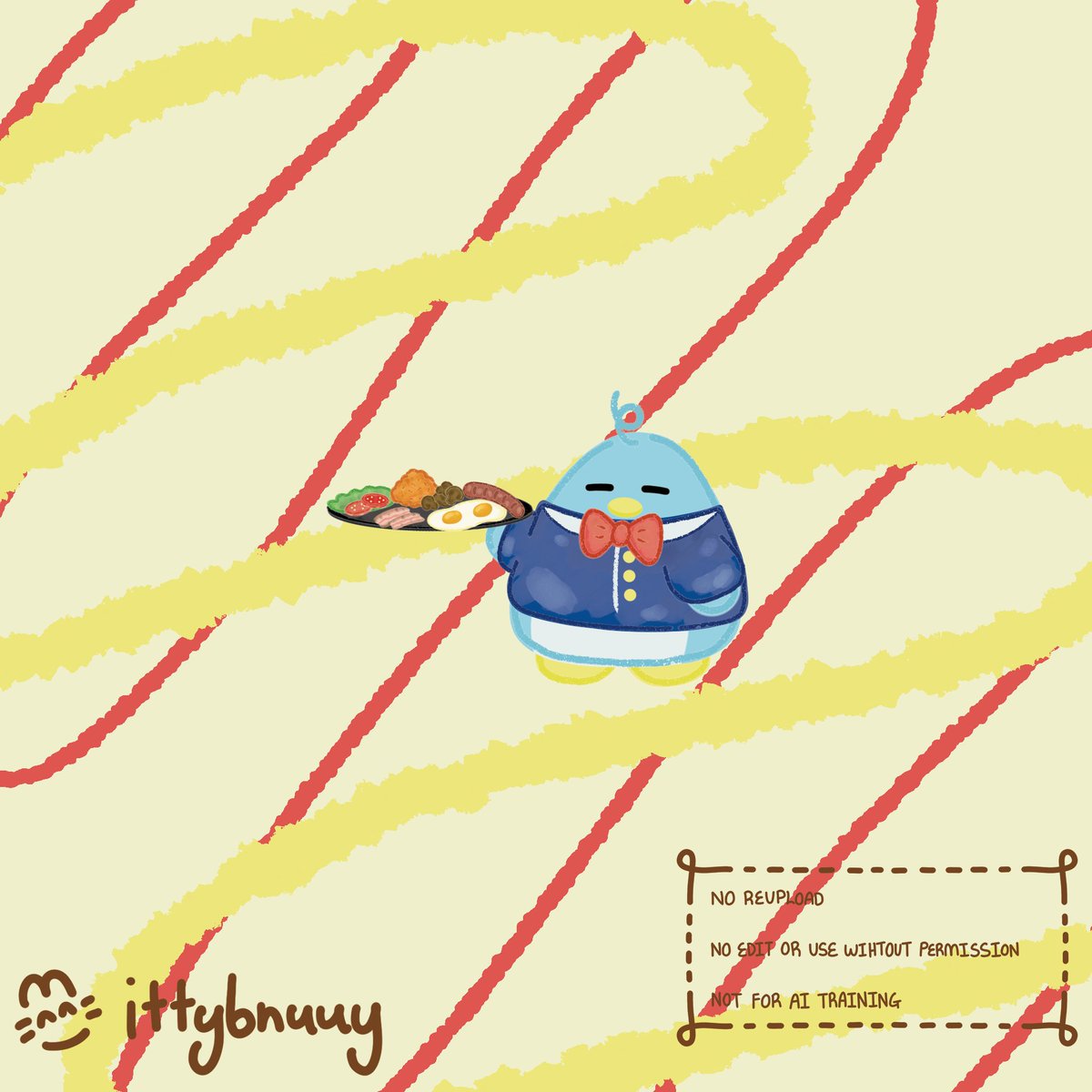 IttyBnuuy's tweet image. Monsieur's deluxe breakfast ✨✨

#cute #blue #penguin #breakfast #veggie #vegetable #tomato #beans #mushroom #sausage #bacon #egg