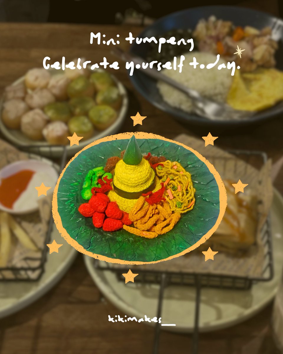 kikimakes__'s tweet photo. Karya terbaik aku sejauh ini nasi tumpeng. Soalnya berkat nasi ini, aku menang juara 2 lomba 17 agustusan di Sudut Rajut. Waktu itu aku submit pake akun lain 🥲

Kecil-kecil gini aku bikinnya lamaaaaa banget, soalnya mataku pegel 😭 https://t.co/iPUu3ceAPU