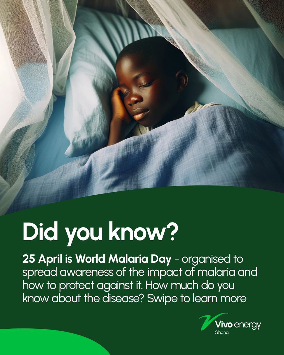 EAsieduah's tweet photo. Did you know that April 25 is World Malaria Day?

Observed globally, this day raises awareness about the impact of malaria and the simple, life-saving steps we can all take to prevent it. From using treated mosquito nets to keeping our surroundings clean, https://t.co/PM5jsk8UPv