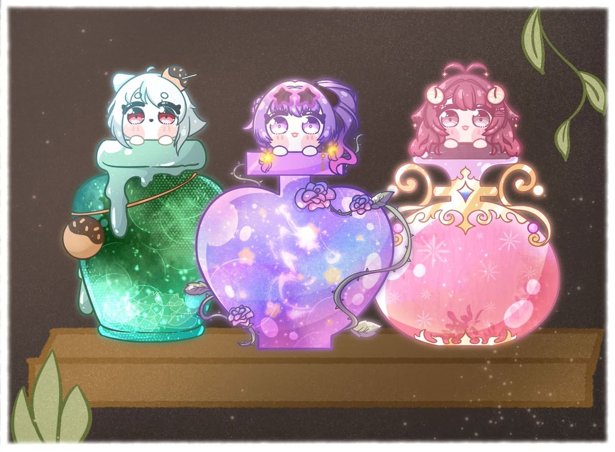 【賽博魔藥】

聽說深山上的那座廢墟城堡裡，
住著一個紫髮魔女🧙
她會調製各種發著璀璨光芒的魔藥水🌿
上頭有著你的樣子的小精靈，會替你封好瓶蓋🧚
根據各種不同的使用方法，或許能產生奇效✨

訂購連結下收：