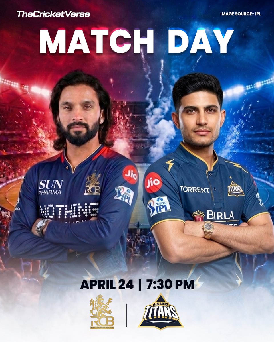 Rajat0925's tweet image. Naam bade hain… par aaj kaun bada khel dikhayega?

RCB 🆚 GT
7:30 PM — Don’t blink 🔥

#GameTime #ipl #thecricketverse12