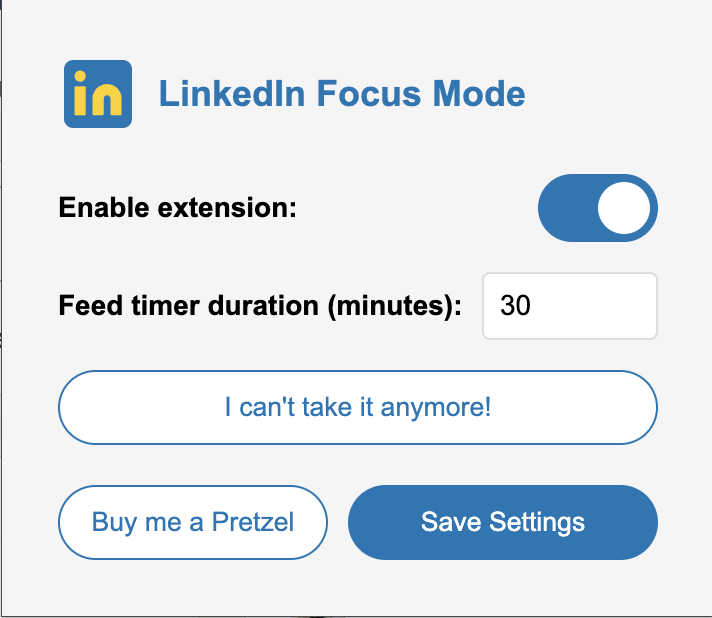 YassinBuilds's tweet photo. I created a Chrome extension that rescues you from LinkedIn feed https://t.co/70gNwuxh9k
