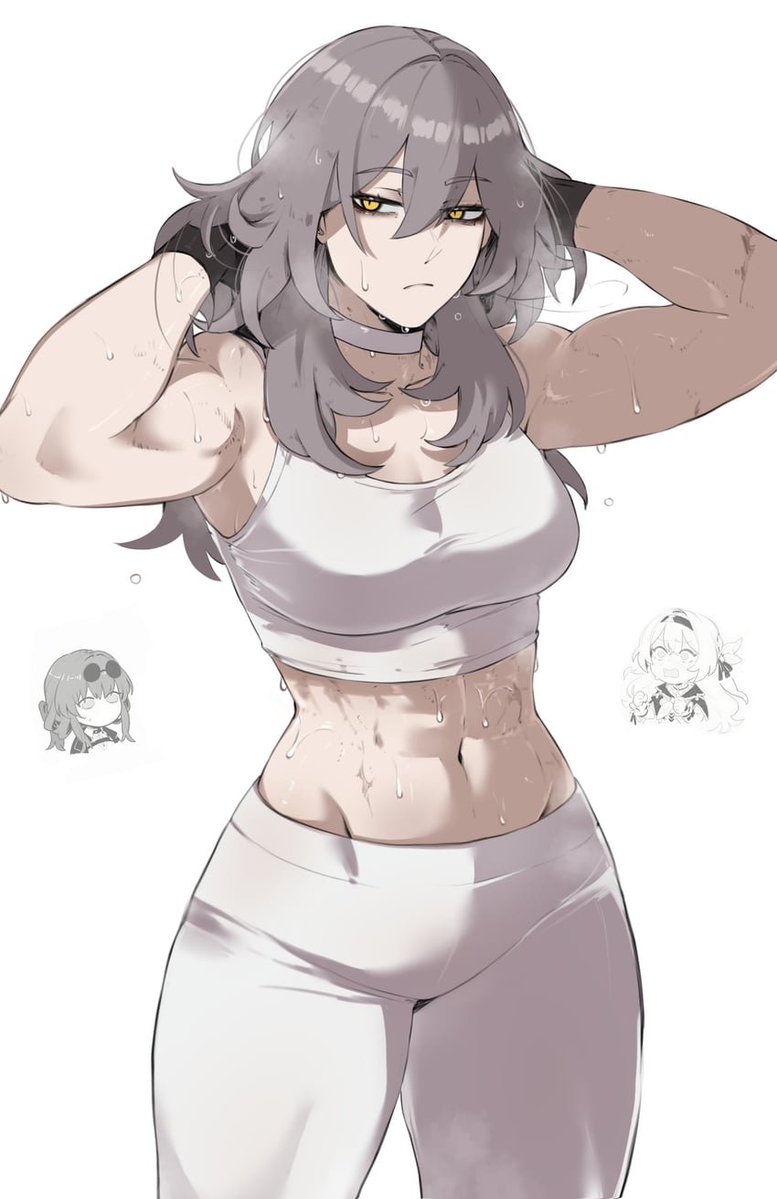 ᅠ
Just got back from her training session. . .

Why is she feeling so many stares on her?
ᅠ